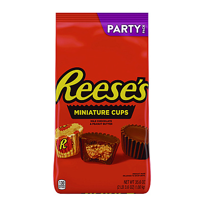 Reese's Peanut Butter Cups Miniatures, Party Pack, 35.6 oz Bag (REE44709)
