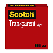 Scotch Transparent Tape, 1" Core, 0.5" x 72 yds, Transparent (MMM600122592)