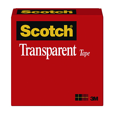 Scotch Transparent Tape, 1" Core, 0.5" x 72 yds, Transparent (MMM600122592)