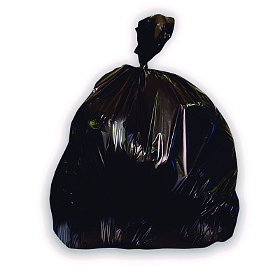 Heritage Linear Low-Density Can Liners, 45 gal, 4 mil, 40" x 46", Black, Flat Pack, 50/Carton (HER2404015)