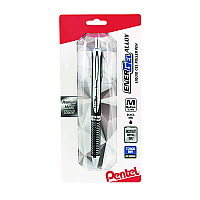 Pentel EnerGel Alloy RT Gel Pen, Retractable, Medium 0.7 mm, Black Ink, Black/Aluminum Barrel (PENBL407ABPA)