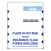ComplyRight Jumbo CMS-1500 Health Insurance Form Envelopes for 50 Forms, Square Flap, Self-Adhesive Closure, 9 x 12.5, White, 100/Pack (TFP742810)
