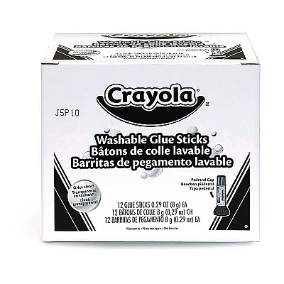 Crayola Washable Glue Sticks, 0.29 oz, Dries Clear (CYO424874)