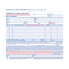Adams Bill of Lading - Short Form for Up to Ten Articles, Three-Part Carbonless, 8.5 x 6.94, 50 Forms Total (ABF9013)