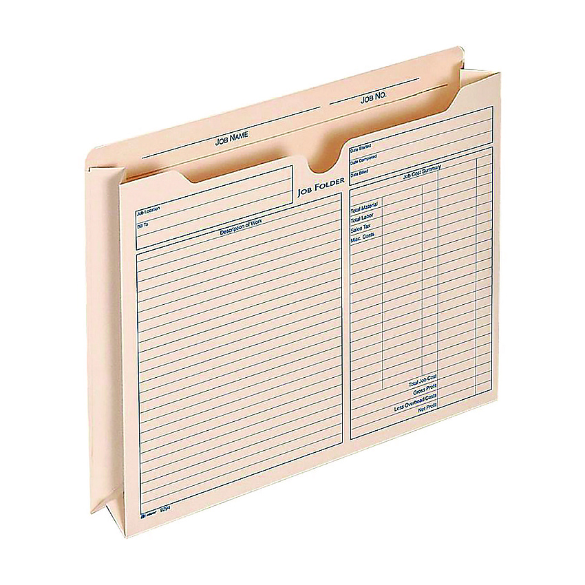 Adams Pre-Printed Heavy-Duty Reinforced File Pocket, 2" Expansion, Letter Size, Manila, 15/Pack (ABF9294E)