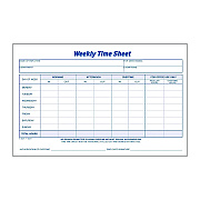 Adams Time Sheets, One Part (No Copies), 8.5 x 5.5, 100 Forms/Pad, 2 Pads/Pack (ABF9507ABF)
