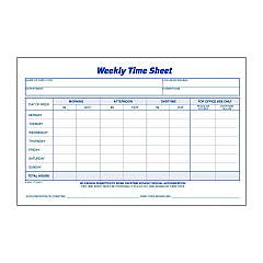 Adams Time Sheets, One Part (No Copies), 8.5 x 5.5, 100 Forms/Pad, 2 Pads/Pack (ABF9507ABF)