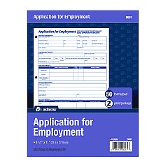 Adams Employment Applications, One-Part (No Copies), 11 x 8.38, 50 Forms/Pad, 2 Pads/Pack (ABF9661)