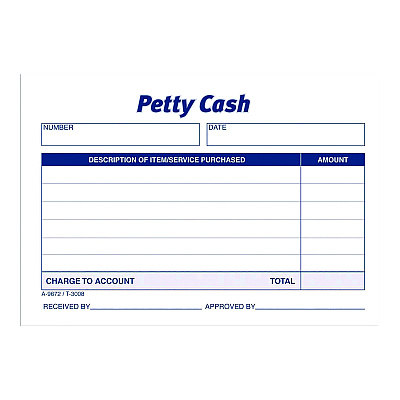 Adams Petty Cash Receipts, One-Part (No Copies), 5 x 3.5, 50 Receipts/Pad, 12 Pads/Pack (ABF9672ABF)