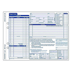 Adams Multipart Auto Repair Work Order Forms with Checklist for Routine Jobs, Three-Part Carbonless, 10.94 x 8.5, 50 Forms Total (ABFGT3810)
