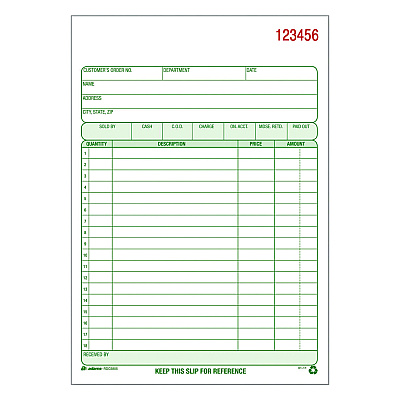 Adams Multipart General-Purpose Sales Pad, Two-Part Carbonless, 5.56 x 7.94, 50 Forms Total (ABFRDC5805)