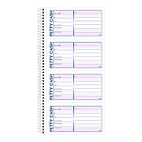 Adams Petty Cash Receipt Book, Two-Part Carbonless, 5 x 2.75, 4 Forms/Sheet, 200 Forms Total (ABFSC1156)