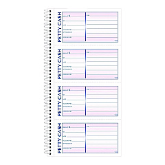 Adams Petty Cash Receipt Book, Two-Part Carbonless, 5 x 2.75, 4 Forms/Sheet, 200 Forms Total (ABFSC1156)