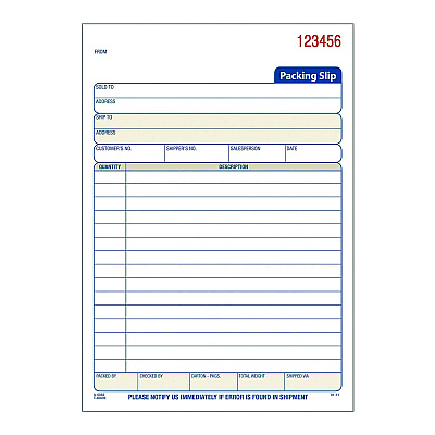 Adams Multipart Packing List Forms, Three-Part Carbonless, 5.56 x 7.94, 50 Forms Total (ABFT5082)