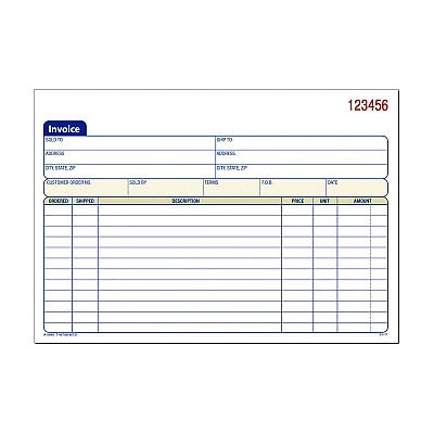 Adams Multipart General-Purpose Invoice Pad, Three-Part Carbonless, 7.94 x 5.56, 50 Forms Total (ABFTC5840)