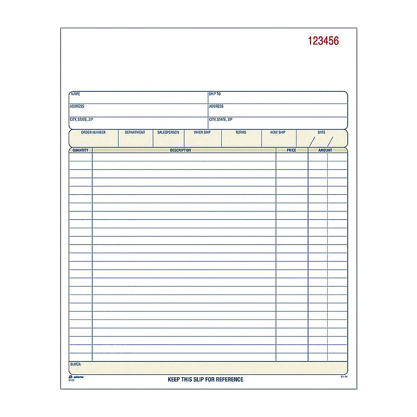 Adams Multipart Sales Order Pad, Three-Part Carbonless, 8.34 x 10.19, 50 Forms Total (ABFTC8100)