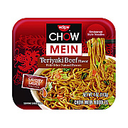 Nissin Teriyaki Beef Chow Mein Noodles, 4 oz Bowl, 8/Carton (NSFNIS08723)