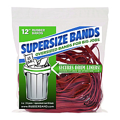 Alliance Rubber Rubber Rubber SuperSize Bands, 0.25" x 12", Red, 18/Pack (ALL1058054)