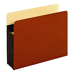 Pendaflex Tyvek Heavy-Duty Reinforced File Pockets, 3.5" Expansion, Letter Size, Redrope, 10/Box (PFXC1524EHD10)