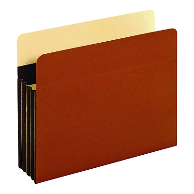 Pendaflex Tyvek Heavy-Duty Reinforced File Pockets, 3.5" Expansion, Letter Size, Redrope, 10/Box (PFXC1524EHD10)