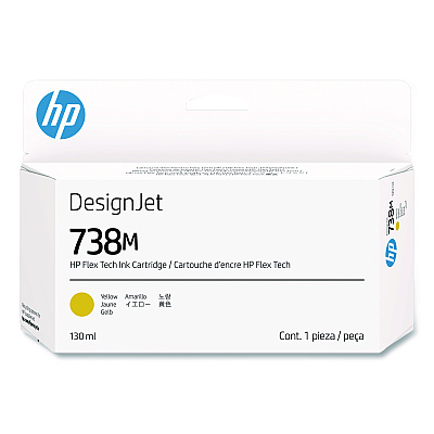 HP 738M (A24VPA) Original Designjet Ink Cartridge, Yellow