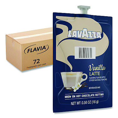 FLAVIA Lavazza Vanilla Latte, Vanilla, 0.56 oz Pouch, 72/Carton (LAV48689)
