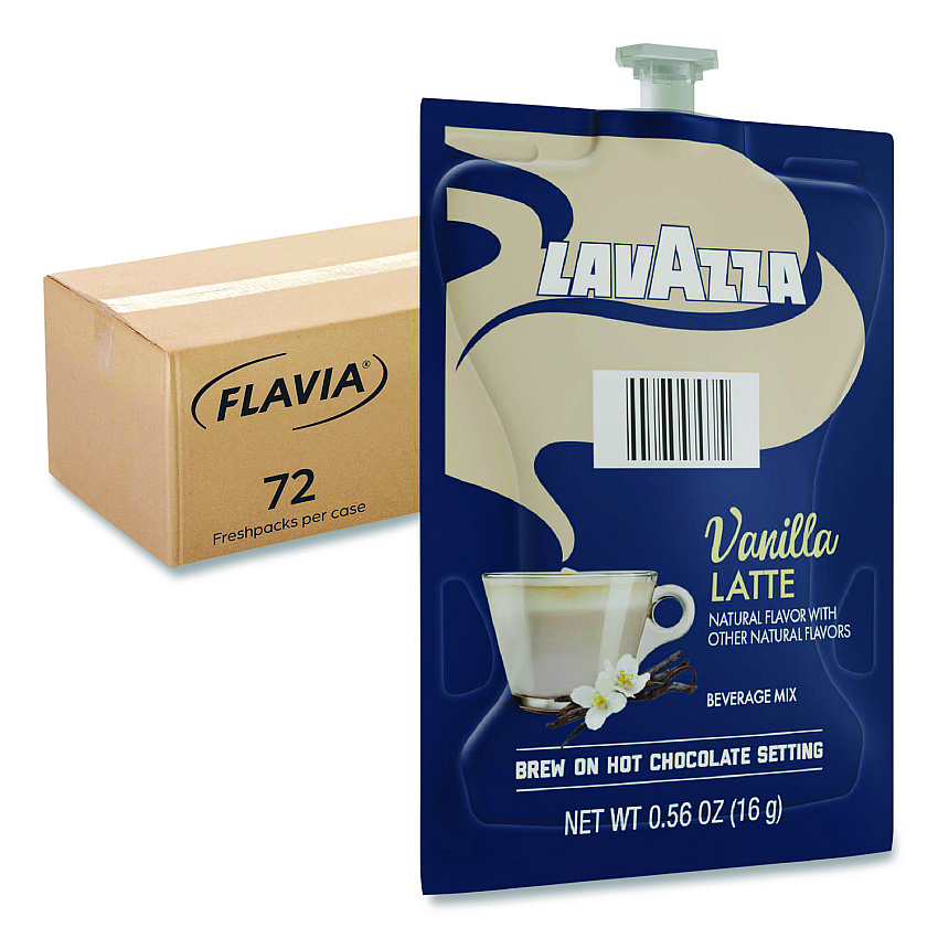 FLAVIA Lavazza Vanilla Latte, Vanilla, 0.56 oz Pouch, 72/Carton (LAV48689)