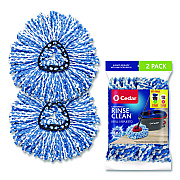 O-Cedar Rinse Clean Refill, Microfiber, Custom Size for Rinse Clean Mop System, Blue/White, 2/Pack, 6 Packs/Carton (172092CT)