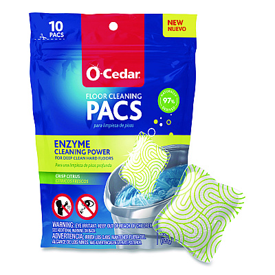 O-Cedar Cleaning PACS, Crisp Citrus Scent, 10/Pack, 8 Packs/Carton (172400CT)