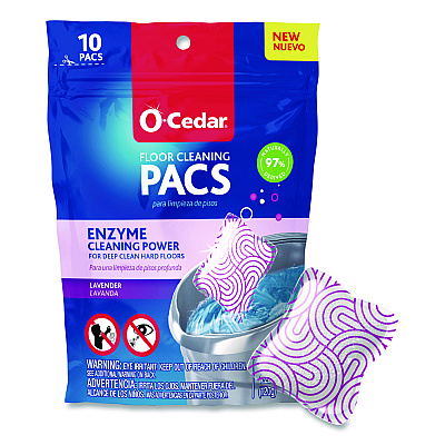 O-Cedar Cleaning PACS, Lavender Scent, 10/Pack, 8 Packs/Carton (172402CT)