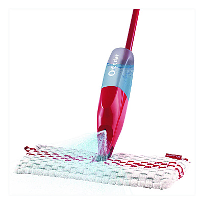 O-Cedar ProMist MAX Spray Mop, Red/White/Gray Microfiber Head, 48" Red/Black/Gray Plastic Handle (173563EA)