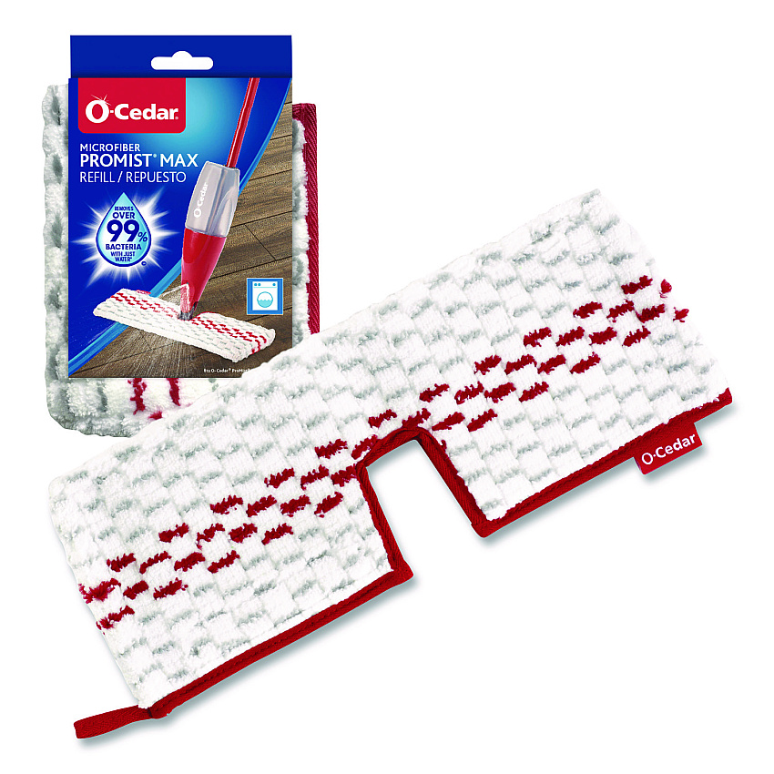O-Cedar ProMist MAX Refill, Microfiber, Custom Size for ProMist Mop System, Red/White/Gray (173579EA)