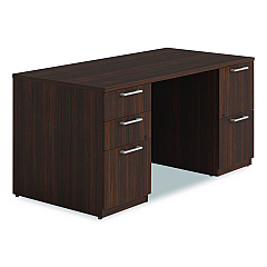 Alera Seville Series Double Pedestal Desk, 60" x 30" x 29", Mahogany (SVDP6030MY)