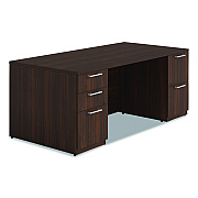 Alera Seville Series Double Pedestal Desk, 72" x 36" x 29", Mahogany (SVDP7236MY)