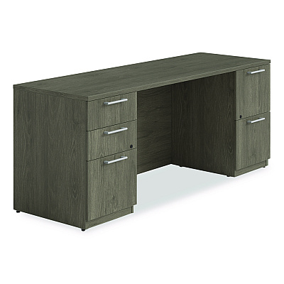 Alera Seville Series Double Pedestal Credenza, 72w x 24d x 29h, Walnut (SVDPC7224WA)