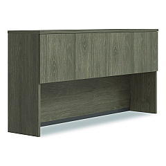 Alera Seville Hutch with Doors, 4 Compartments, 72w x 16d x 36h, Walnut (SVH7236WA)