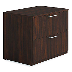 Alera Seville Series Lateral File Cabinet, 2 Legal-Size File Drawers, Mahogany, 36" x 24" x 29" (SVLF3624MY)