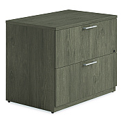 Alera Seville Series Lateral File Cabinet, 2 Legal-Size File Drawers, Walnut, 36" x 24" x 29" (SVLF3624WA)