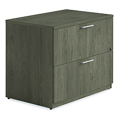 Alera Seville Series Lateral File Cabinet, 2 Legal-Size File Drawers, Walnut, 36" x 24" x 29" (SVLF3624WA)