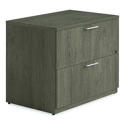 Alera Seville Series Lateral File Cabinet, 2 Legal-Size File Drawers, Walnut, 36" x 24" x 29" (SVLF3624WA)