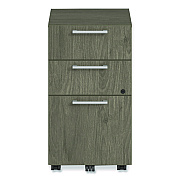 Alera Seville Series Mobile Pedestal, Left/Right, 3-Drawer: Box/Box/File, Legal, Walnut, 15" x 18" x 27" (SVMPBBFWA)