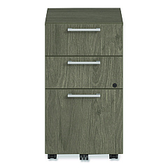 Alera Seville Series Mobile Pedestal, Left/Right, 3-Drawer: Box/Box/File, Legal, Walnut, 15" x 18" x 27" (SVMPBBFWA)