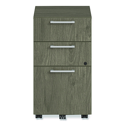 Alera Seville Series Mobile Pedestal, Left/Right, 3-Drawer: Box/Box/File, Legal, Walnut, 15" x 18" x 27" (SVMPBBFWA)