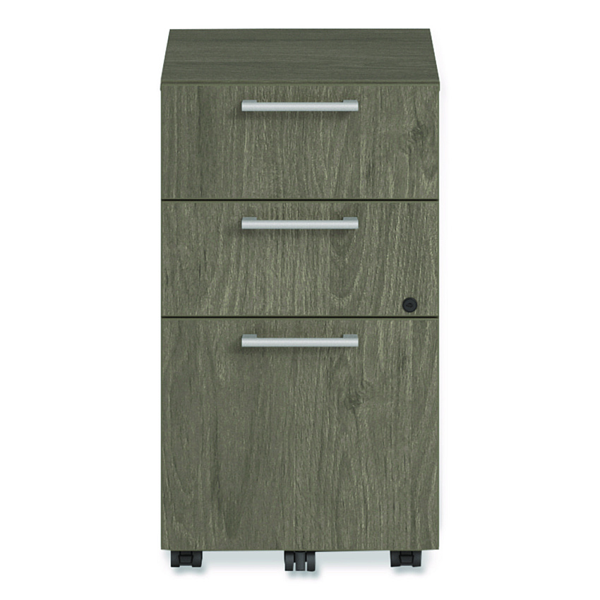 Alera Seville Series Mobile Pedestal, Left/Right, 3-Drawer: Box/Box/File, Legal, Walnut, 15" x 18" x 27" (SVMPBBFWA)