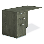 Alera Seville Series Desk Return with Pedestal, Left, 48" x 24" x 29", Walnut (SVRLP4824WA)