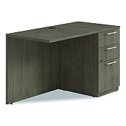 Alera Seville Series Desk Return with Pedestal, Right, 48" x 24" x 29", Walnut (SVRRP4824WA)