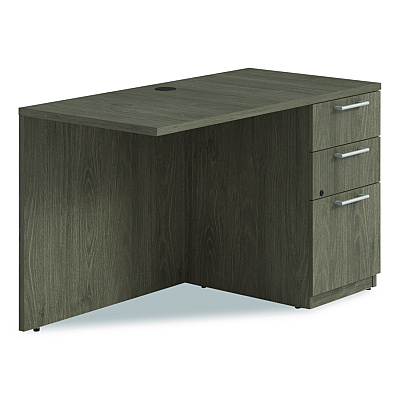 Alera Seville Series Desk Return with Pedestal, Right, 48" x 24" x 29", Walnut (SVRRP4824WA)