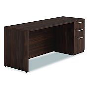Alera Seville Series Credenza with Pedestal, Right Pedestal, 72w x 24d x 29h, Mahogany (SVRSPC7224MY)