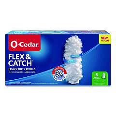 O-Cedar Flex and Catch Duster Heavy-Duty Refills, Polyester, White, 5/Pack, 4 Packs/Carton (172172CT)