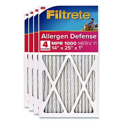 Filtrete Allergen Defense Air Filter, 12 x 25, 4/Carton (98044CA)